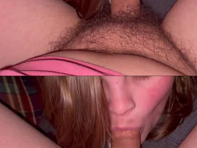 Chubby Girl Sucking & Swallowing a Mouth Full of Cum