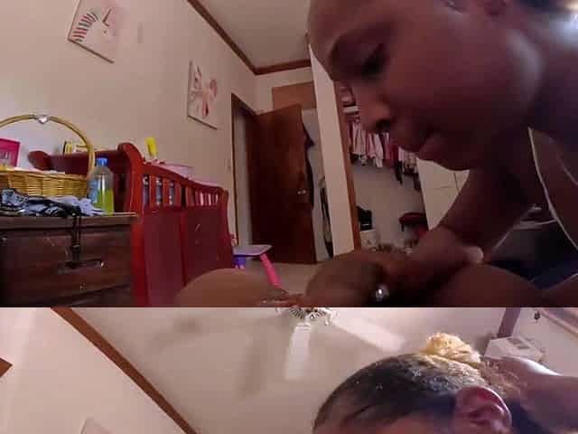 Ebony Babe's POV Hardcore Blowjob