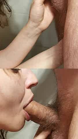 POV Blowjob and Cum Over Face Real Amateur Couple Wife