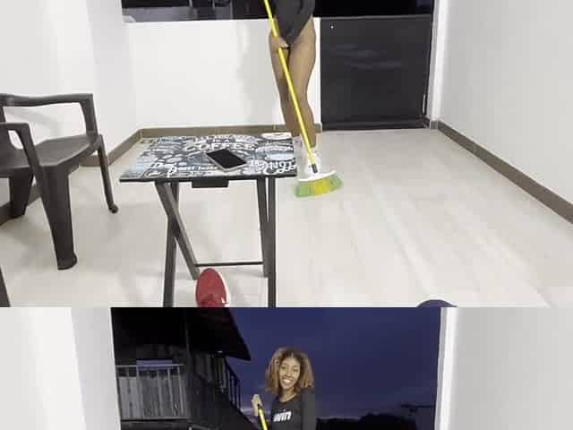 Brunette hair housekeeper sucks her white boss's weenie for a raise