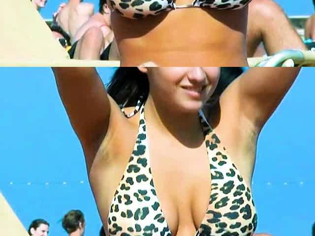 Sexy nude teens play together at a nude beach