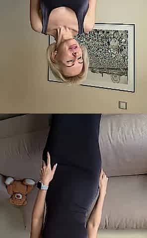 Breasty Golden-haired mother I'd like to fuck Performs a Slow Striptease for the Camera - Solo