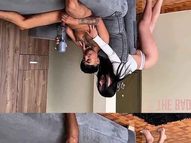 Perverted Stepbrother Fucks Me After Masturbating His Cock