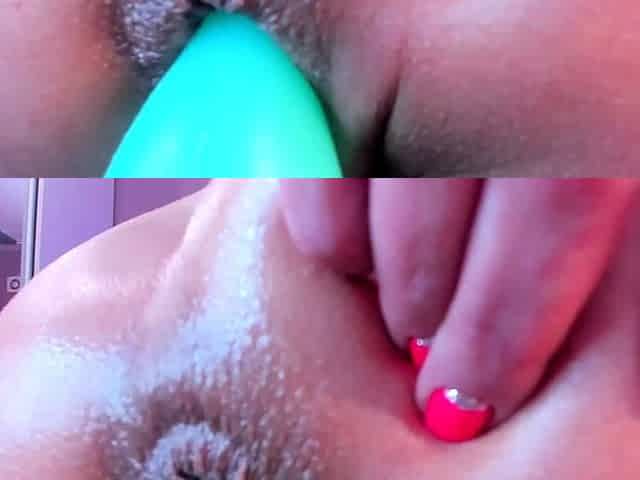 Blonde mature with big boobs masturbates in bed