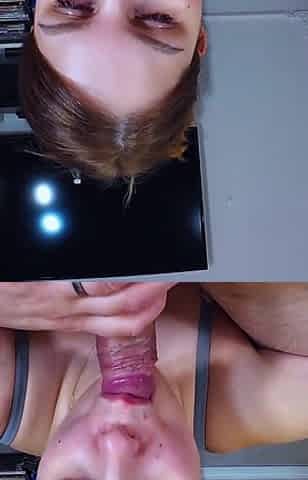 Hot Amateur Sucking Cock and Taking Cumshot Like a Pro