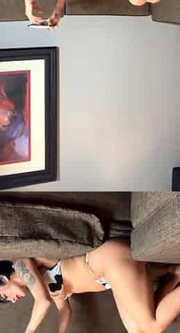 Blonde and brunette lesbian babes love