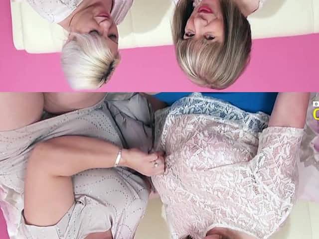 Oversexed mature lesbian George Gina gives a cunnilingus to aged girlfriend