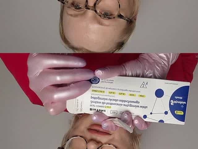 Doctor Does a Covid and Flu Swab Test to Herself; Doctress Madame Madomme