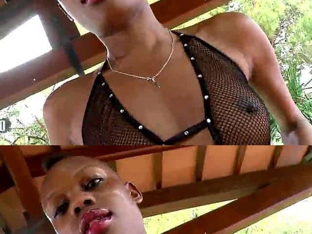 Lascivious black Bianka Blacka dancing and on the sofa