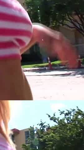 Blonde teen gets pounded from behind