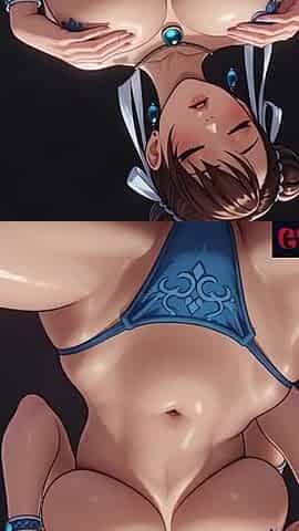 Gol Hot Cartoon Animation Asian Chun Blue Lingerie Teasing
