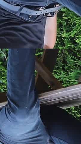 Quick strip and jerk off on public picnic table