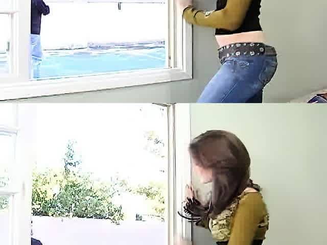 Real amateur teen fucks while babes watch