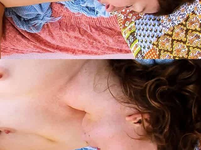 Teen fingering pussy while licking ass