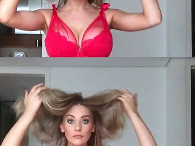 Big boob brunette masturbates on webcam