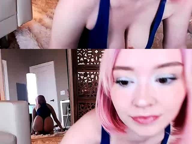 Big boob brunette masturbates on webcam