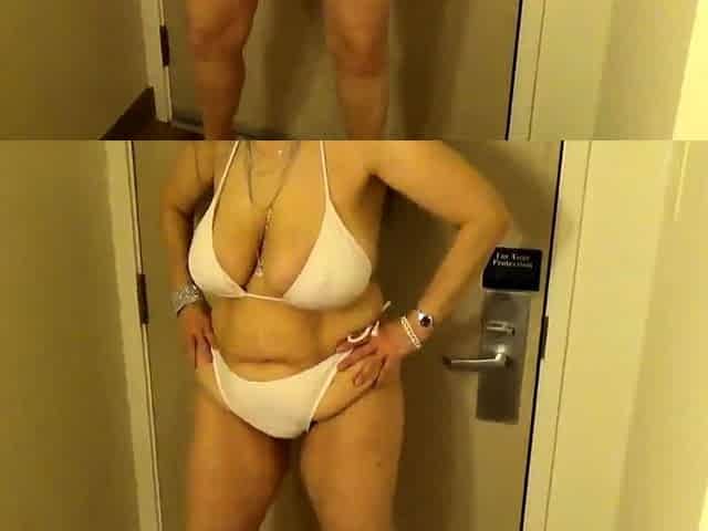 Tinja, a Busty Amateur Mature in a Tiny Bikini