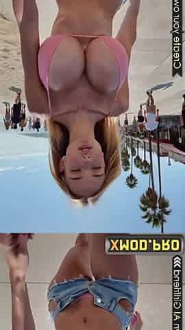 A sexy walk on the summer beach and cum on the breasty doxy's face - Ai Generated Animation Porn