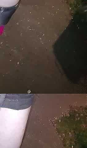 Sissy Gina positions exposed night at public park
