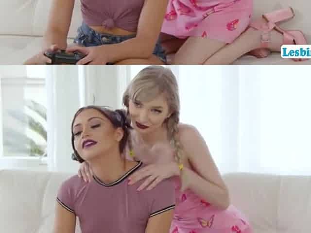 Gives Her Busy Girlfriend A Tits And Butt Massage With Petite Blonde