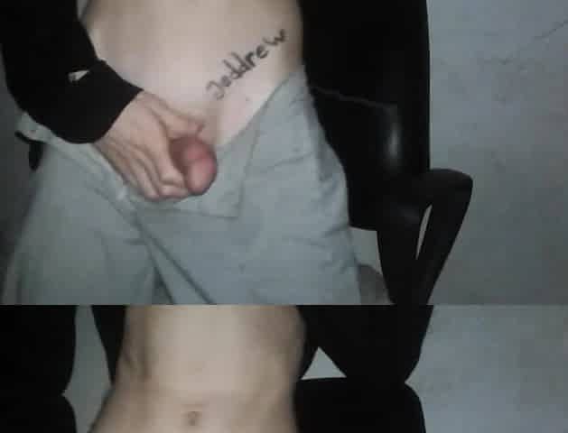 Oiled male wanking until shaking and cumming