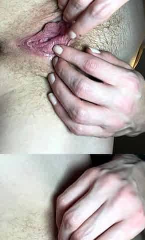 Solo pussy toying redhead close up action