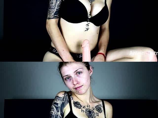 Katie amateur brunette girl toying pussy with a vibrator
