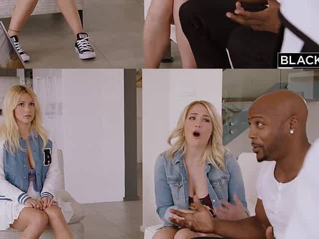 Blonde sluts Kylie Page and Hadley Viscara are having a great time with black boys