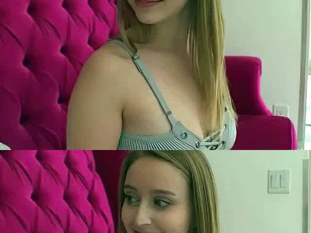 Vulva rubbing close up with blonde handling monster dildo