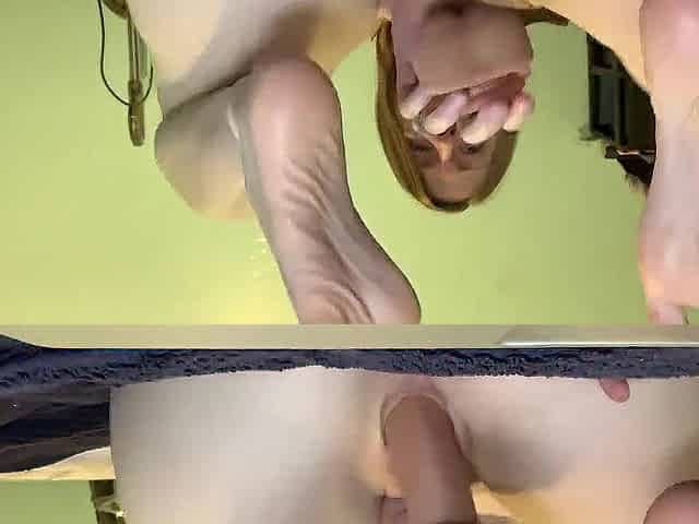 Bang with panty pantyhose and sock in throat