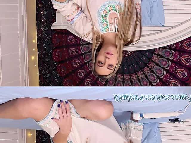 Cute Hippie Teen Kimber Lee Rides Large Purple Sex toy!