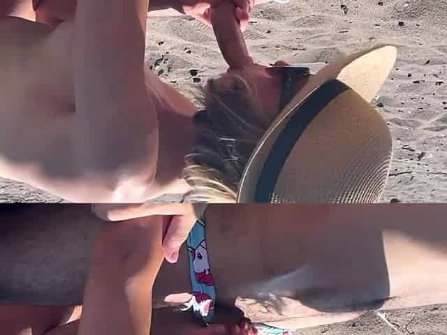 Husband Shares and Films Wife Fucking Friend on Public
