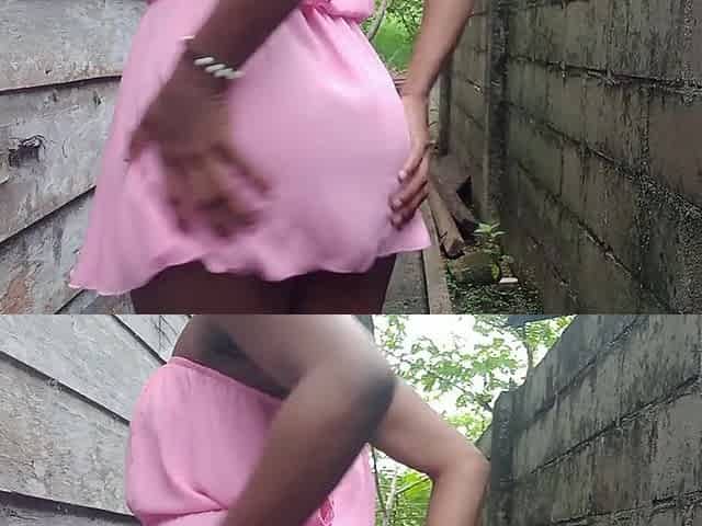 BLACK MASTERBATE TWAT IN MINI PINK SUIT