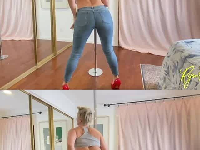 Thick MILF Twerks on the Stripper Pole in Jeans - Ryan Keely