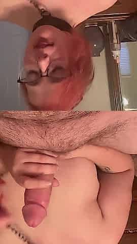 Breasty Cherrystrawbaby gives amateur oral job pt2