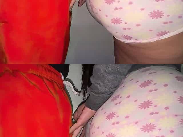 Large-booty Woman Touches a Stranger's Knob