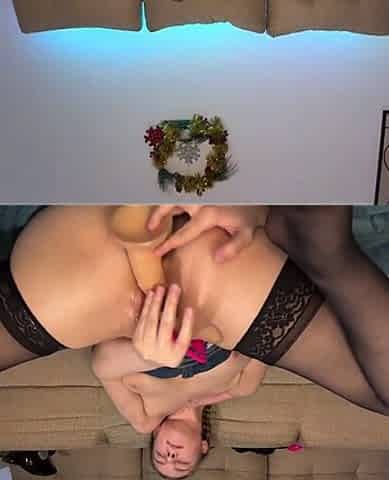 Double Penetrating with Big Dildo