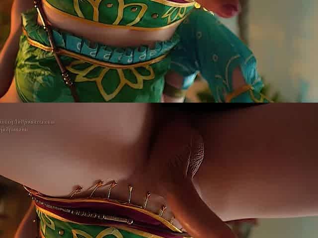 Femboy Gerudo Link screws sex toy cowgirl style