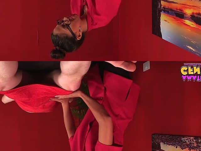 Julia De Lucia massages a guy and takes care of his throbbing dick