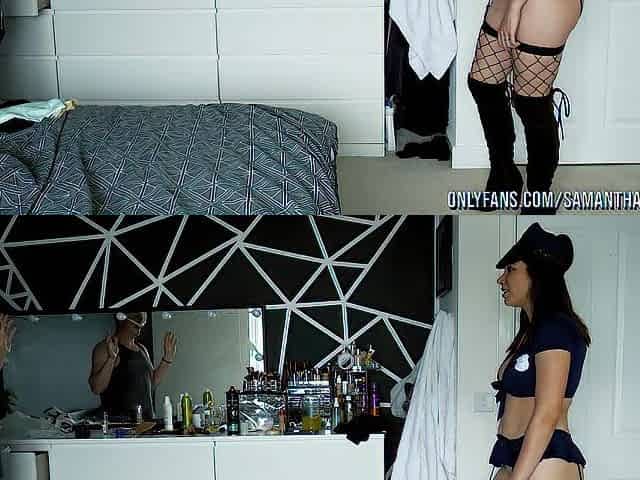 Breasty cop Samantha Flair catches panty thief
