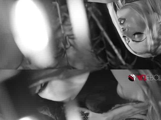 Robin Coffins in claxxxic ebony and white tease movie
