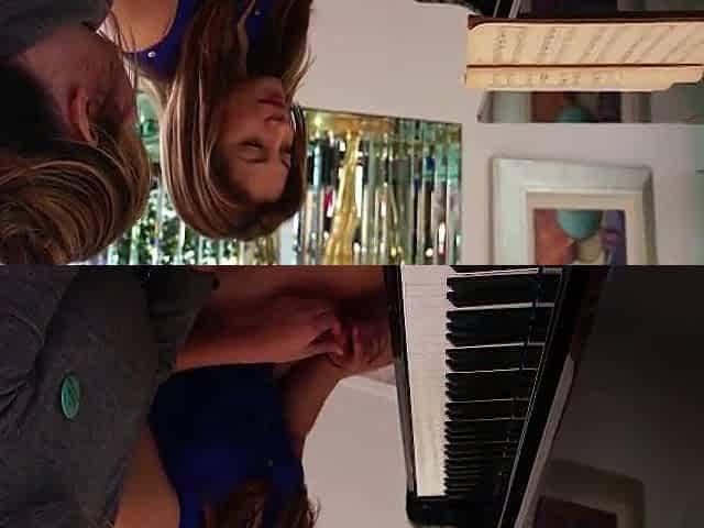 Lesbo and her teacher with large natural titties undress their raiment in advance of twat eating