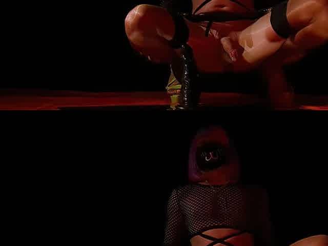 Stretching sissy arsehole with large ebony sex tool