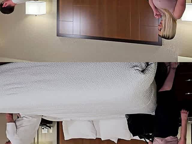 Blonde Stepmom and Stepson Share Hotel Bed