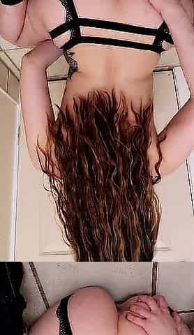 Quick vibrator riding on the washroom floor