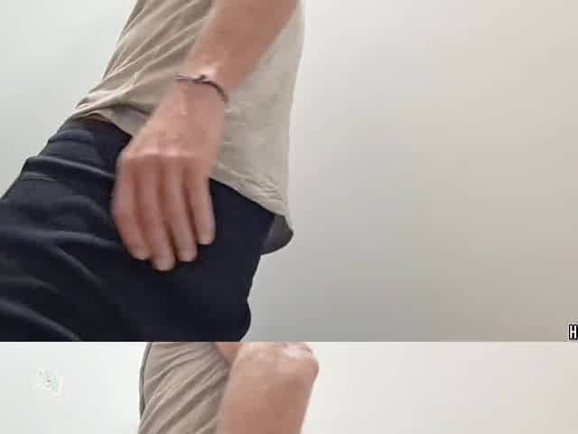 Brawny Dude with large dick in a Risky Spunk flow Adventure in a public bath