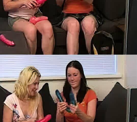 Blonde and Brunette Lesbians Share a Vibrator