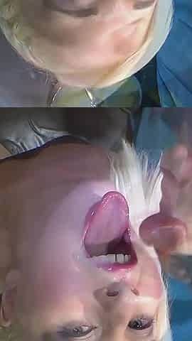 Petite Blonde Gets Into Interracial Gangbang and Bukkake