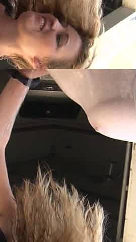 Horny lesbians pussy licking each other at the car wash