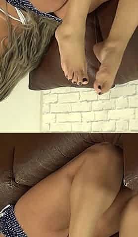 Slut MILF Gives Hot Footjob!